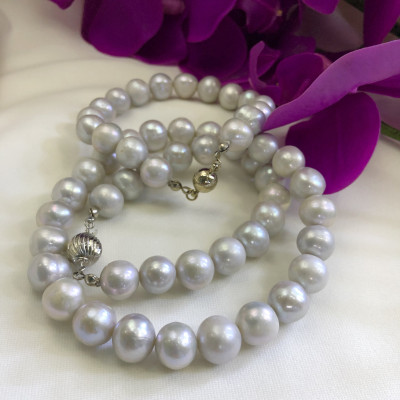 Bộ Vòng Cổ - Vòng Tay Ngọc Trai Xám Cao Cấp - BNTX008