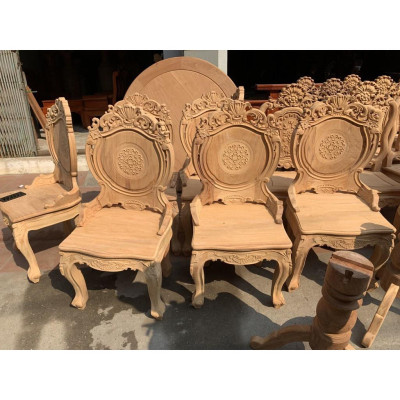 Bàn Ăn Tròn Gỗ Gõ Đỏ