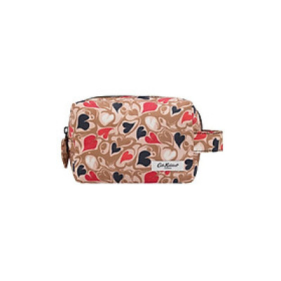 Cath Kidston - Túi đựng mỹ phẩm/Recycled Rose Beauty Bag - Marble Hearts Ditsy - Brown -1042566