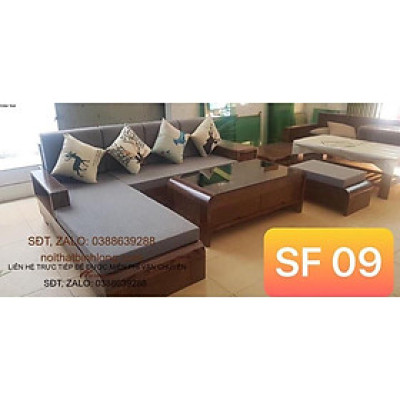 Bộ bàn ghế sô fa chân cong gỗ sồi nga