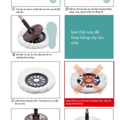 Bộ cây và bông lau nhà Azuma, với thiết kế vòng xoay 360 độ cho khả năng lau chùi, vệ sinh ở những vị trí khó với tới - nội địa Nhật Bản 