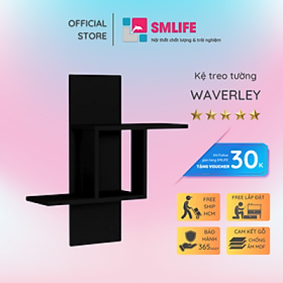 Kệ trang trí gỗ thiết kế mới lạ SMLIFE Waverley