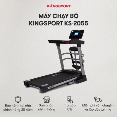 Máy chạy bộ KINGSPORT KS-2055 đa năng khung sườn Kingtech Titan 2.0 mạnh mẽ,12 chương trình luyện tập đa dạng