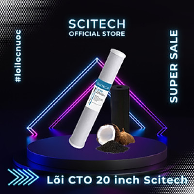 Lõi lọc nước số 3 CTO 20 inch by Scitech dùng trong máy lọc nước RO, bộ lọc thô - Hàng chính hãng