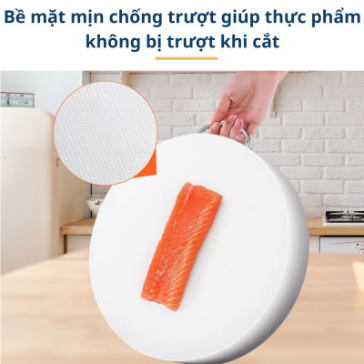Thớt Nhựa 40x5cm Có Quai Xách, Nhựa PE Nguyên Khối Kháng Khuẩn Cắt Thịt Rau Củ Cho Gia Đình Nhà Hàng