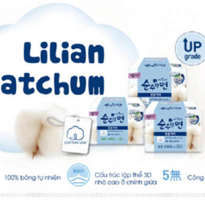 Băng vệ sinh thảo dược siêu mỏng cánh Lilian Bogam Hàn Quốc (23cm x 18miếng) thêm móc khoá