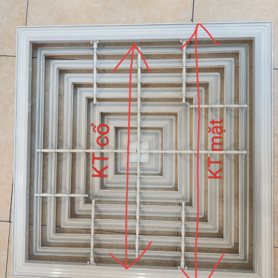 Cửa gió khuếch tán 350x350 nhôm sơn tĩnh điện, cửa gió cấp điều hòa âm trần