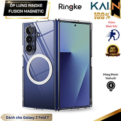 Ốp lưng trong suốt sạc từ tính cho Samsung Galaxy Z Fold 7 RINGKE Fusion Magnetic vỏ mỏng nhẹ chống ố vàng_ Hàng Chính Hãng