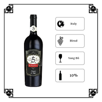 Rượu Vang Ý Cinque Stelle Romance Bevanda Aromatizzata