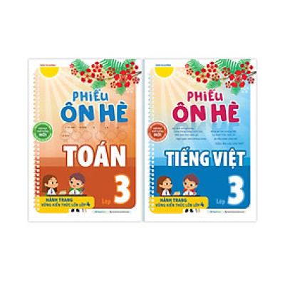 Combo Phiếu Ôn Hè Toán + Tiếng Việt Lớp 3 - Hành Trang Vững Kiến Thức Lên Lớp 4 (Bộ 2 Cuốn) (MEGA)