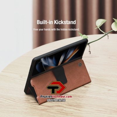 Bao da cho SamSung Galaxy Z Fold6, Z Fold5, Z Fold4, Z Fold3 chính hãng Nillkin Aoge Leather Cover có ngăn để bút, dựng xem film - Hàng nhập khẩu