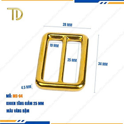 Khoen tăng giảm dây túi xách, Khoen chỉnh dây đeo túi, Tăng đơn túi xách 25mm mạ điện độ bền 5-8 năm