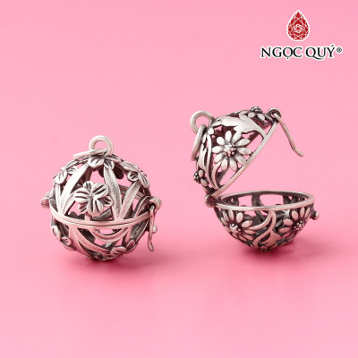 Charm bạc treo họa tiết đựng hạt - Ngọc Quý Gemstones