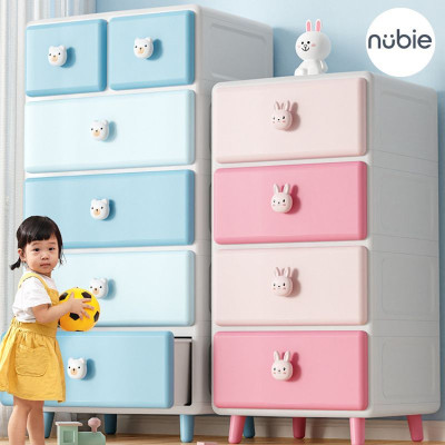 Tủ Đựng Đồ Cho Bé Nhiều Ngăn-Tủ Nhựa Đa Năng Gấu Thỏ 4 Tầng, Đựng Quần Áo Đồ Dùng Trẻ Em