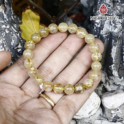 Vòng tay đá thạch anh tóc vàng mệnh thủy, kim - Ngọc Quý Gemstones
