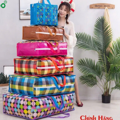 Túi Đựng Quần Áo Giỏ Đựng Đồ Chăn Mền Chống Thấm Nước Hoa Văn Đẹp Chất Liệu Bạt Dày Dặn Có Lựa Chọn Mẫu Sọt - Giao Mẫu Ngẫu Nhiên