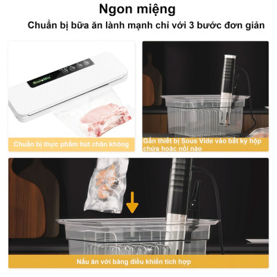 HÀNG CHÍNH HÃNG - Máy nấu chậm Sous vide, dùng cho gia đình. Thương hiệu Mỹ cao cấp BioloMix SV-9002