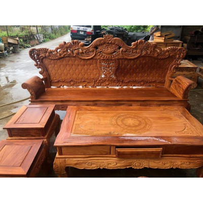 bộ bàn ghế hoàng gia luis gỗ gõ đỏ