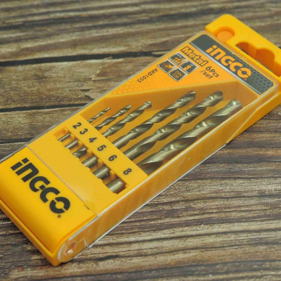 BỘ MŨI KHOAN SẮT 6 CÂY INGCO AKD1055 - HÀNG CHÍNH HÃNG