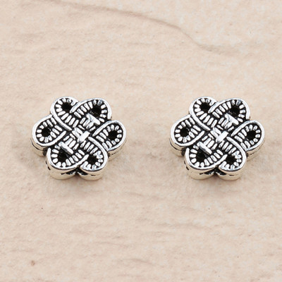 Combo 2 cái charm bạc hình nút thắt kết đồng tâm xỏ ngang - Ngọc Quý Gemstones