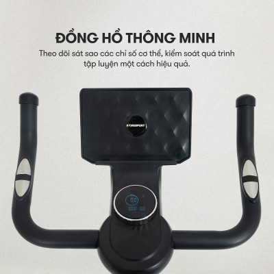 CHỈ GIAO MIỀN NAM | Xe đạp tập KINGSPORT Enjoy E-02 bánh đà 6kg, kháng lực từ tính êm ái, tích hợp đồng hồ đo lường chỉ số, cân nặng phù hợp dưới 80-85kg
