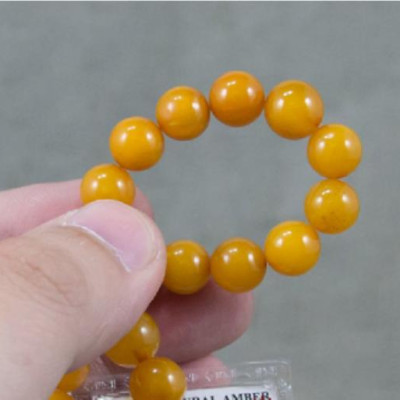 Vòng Hổ Phách Baltic vàng đậm đặc biệt cao cấp, tặng giấy kiểm định