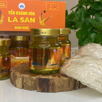 [35% YẾN TƯƠI] Xách Yến Khánh Hoà La San Nano Nghệ Bảo Vệ Và Cải Thiện Hệ Tiêu Hoá 1 xách x 6 hũ