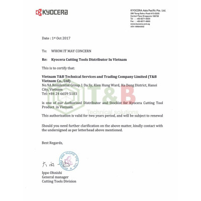 Mảnh dao phay MFH Kyocera Model LOGU030310ER-GM PR1525