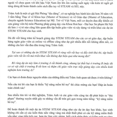 Kết Hợp Giáo Dục STEAM Và Giáo Dục Cảm Xúc Xã Hội SEL Dành Cho Tiểu Học Và Mầm Non - HA