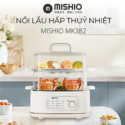 Nồi lẩu hấp thủy nhiệt Mishio MK382 khay hấp inox 304 - Hàng chính hãng