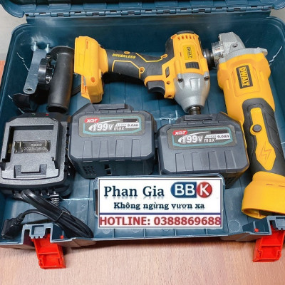 Bộ Combo 2 Trong 1 Gồm Máy Mài Góc Và Máy Chuyên Vít 199V Pin 15 Cell - Tặng Hộp Đựng - Bảo Hành Chính Hãng