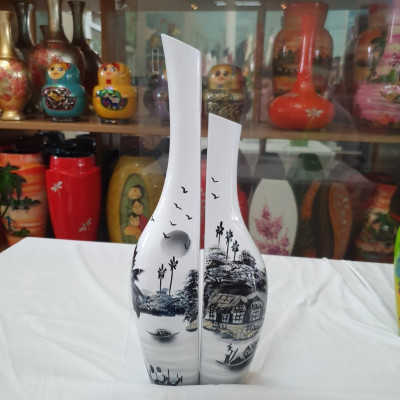 Bình Hoa Sơn Mài - Bình Đôi Tình Yêu | Size 25x10 cm | Thủ Công Nghệ Thuật – Biểu Tượng Gắn Kết