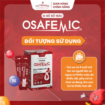 Siro Osafemic hỗ trợ tăng khả năng tái tạo giảm nguy cơ thiếu máu do thiếu sắt ở trẻ và người lớn (20 gói) - Nutramed