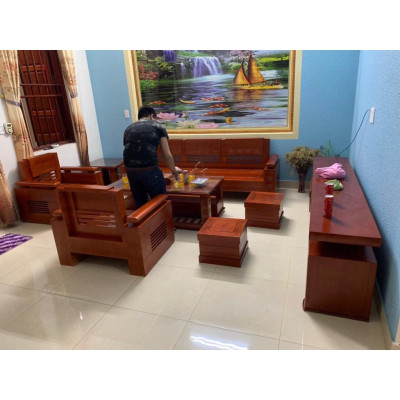 Bộ bàn ghế sô fa trứng đối gỗ sồi nga