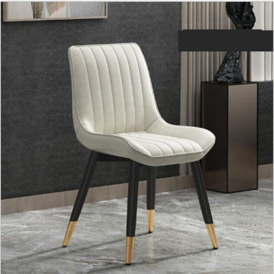 Ghế ăn LOFT da cao cấp , Ghế phòng ăn hiện đại 4 chân bọc kim loại mạ đồng chống ghỉ chống xước