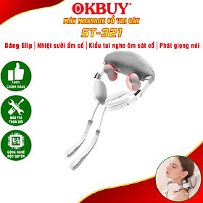 Máy massage cổ vai gáy pin sạc Nikio ST-321 - Công nghệ xoa bóp kết hợp chườm nóng giảm đau nhức cổ