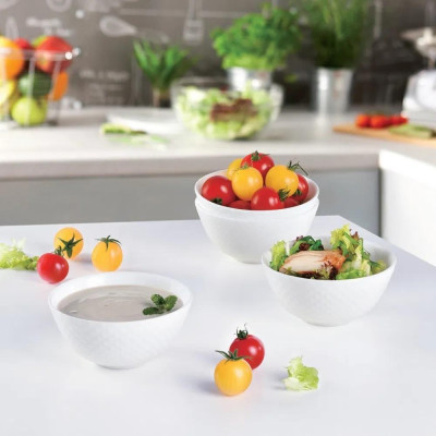 Bộ 10 bát (chén) cơm thủy tinh Luminarc Diwali Precious 12cm Q1653*10, dùng lò vi sóng, máy rửa bát