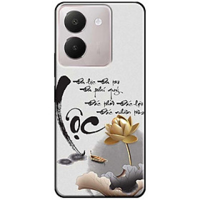 Ốp lưng cho Vivo Y03 - Y03T - Y18 - Y18S - Y18T - Y27 5G - Y28 4G - Y36 - Thư Pháp Lộc Sen Vàng - Hàng Chính Hãng