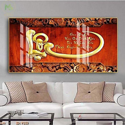 Tranh Tráng Gương - Tranh Treo Tường Chữ Lộc Thư Pháp - Tặng Đinh Đa Năng Không Cần Khoan