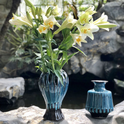 Lọ hoa men hỏa biến gốm sứ Bát Tràng