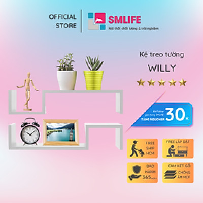 Kệ trang trí phòng khách gỗ công nghiệp SMLIFE Willy