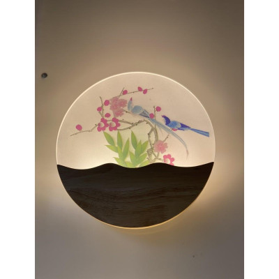 Đèn gắn tường chim xanh trên cành Trang trí phòng ngủ, phòng khách