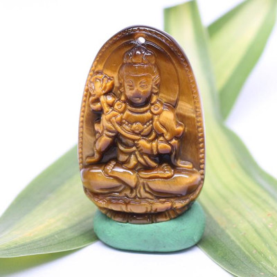 Mặt Dây Chuyền Đại Thế Chí Bồ Tát Đá Mắt Hổ Ngọc Quý Gemstones DTCBTMH