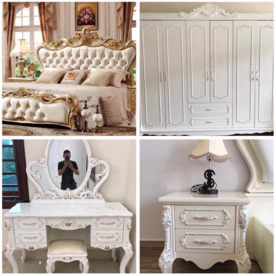 combo bộ giường tủ tân cổ điển đẹp