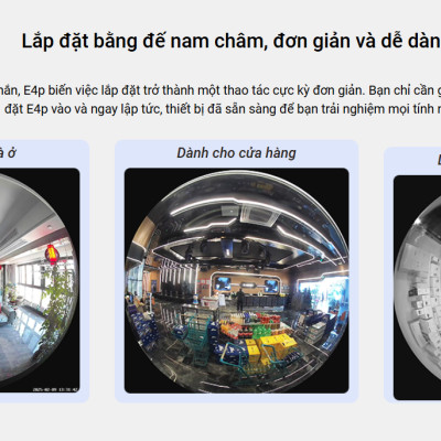 Camera Wifi mắt cá trong nhà EZVIZ E4P 3K (3K+), 4 micro đa hướng, đàm thoại rõ ràng - Hàng chính hãng