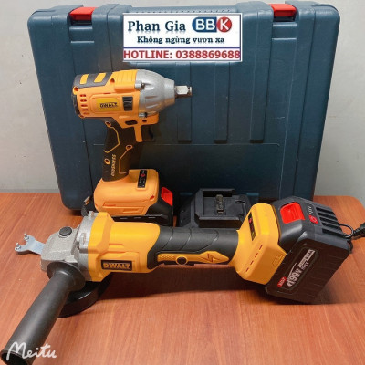 Bộ Combo Máy Siết Bulong Và Máy Mài Pin 199V 2 Pin 15 Cell Lõi Đồng 100% - Động Cơ Không Chổi Than - Bảo Hành 12 Tháng