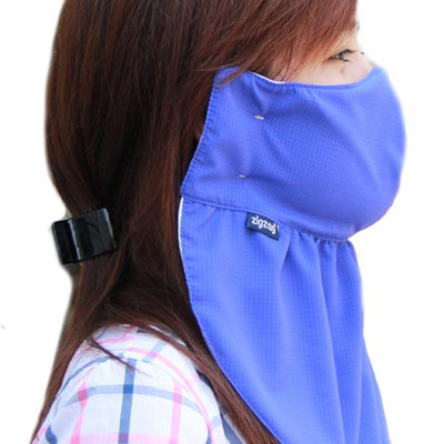 Khẩu trang lớn chống nắng UPF50+ light grape blue Zigzag MAS00408