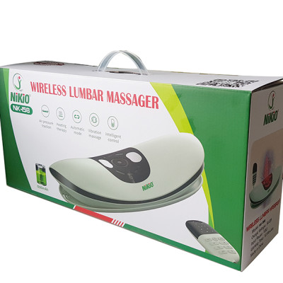 Máy Massage Lưng Và Thắt Lưng Nikio NK-158 - Công Nghệ Mát Xa Cải Tiến 4in1: Nhiệt Nóng, Xung Điện, Rung, Túi Khí - Hỗ Trợ Điều Trị Thoát Vị Đĩa Đệm, Thoái Hóa, Đau Cột Sống Lưng - Dòng Không Dây Pin Sạc, Có Remote Điều Khiển