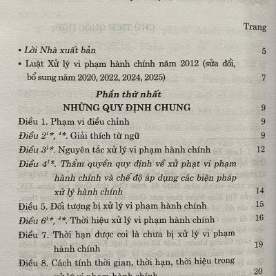 Luật Xử Lý Vi Phạm Hành Chính Năm 2012 ( Sửa Đổi, Bổ Sung Năm 2020, 2022, 2024, 2025)