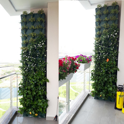 1m2 Module Trồng Cây Đứng Chung Cư Minigarden Vetical (8 Sets Module xếp chồng lên nhau), kèm Hệ Thống Tưới Nhỏ Giọt và tự bón phân bán tự động giúp cây trên tường đứng sống tốt, phát triển bền vững